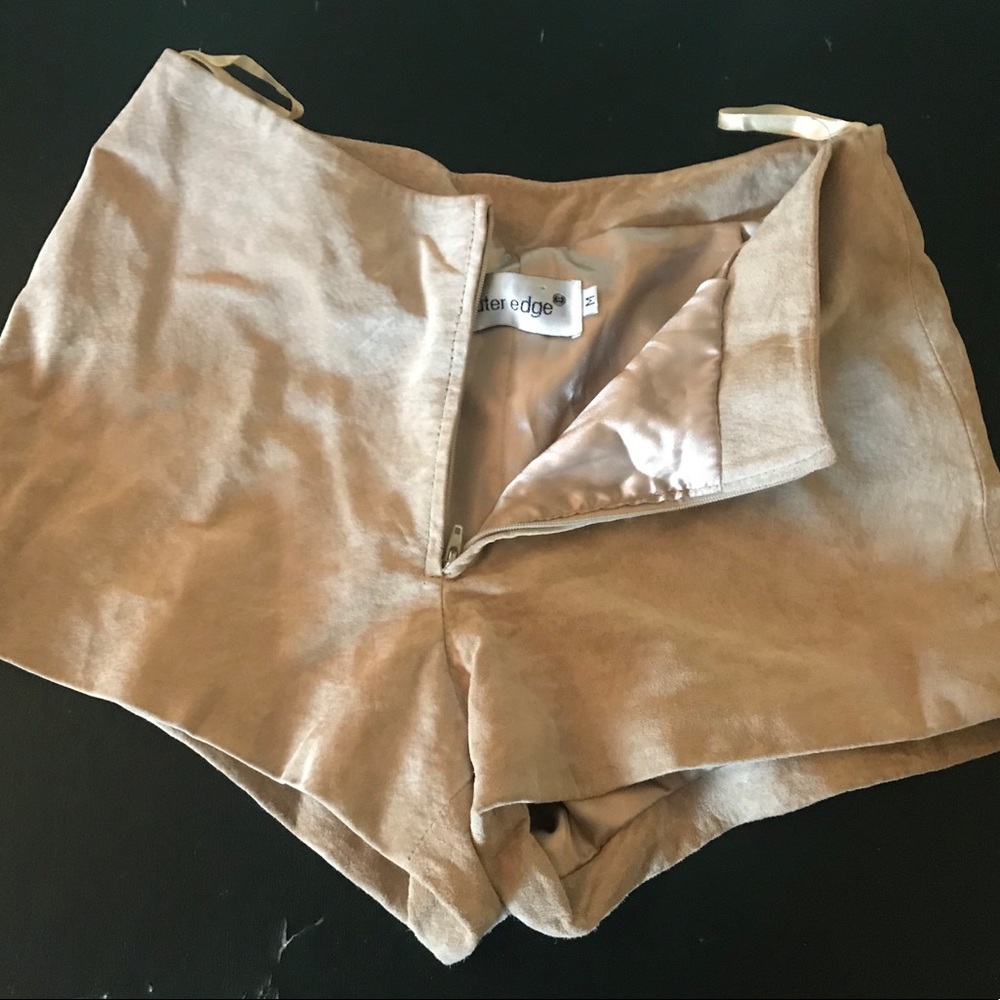 Suede leather vintage biker boho Shorts